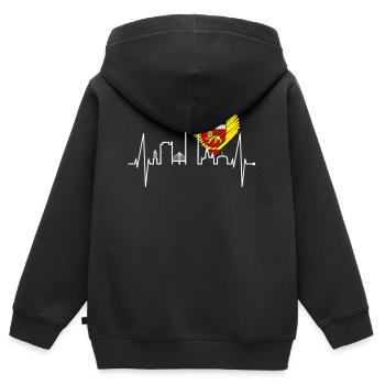 Bonn Skyline Herzschlag Bonner Ich Liebe Mein Bonn - Kinder Premium Organic Zip Hoodie - Schwarz - Hinten - AI Model Kid Male (0cm)