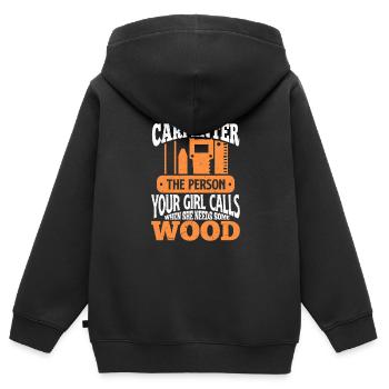 Tischler - Kinder Premium Organic Zip Hoodie - Schwarz - Hinten - AI Model Kid Male (0cm)