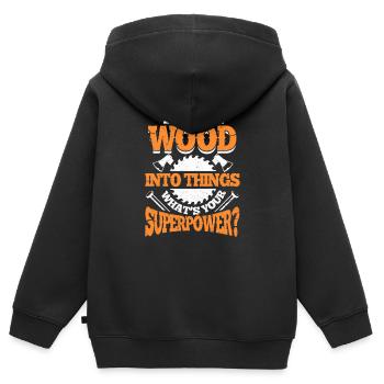 carpenter - Kids Premium Organic Zip-up Hoodie - black - Back - AI Model Kid Male (0cm)