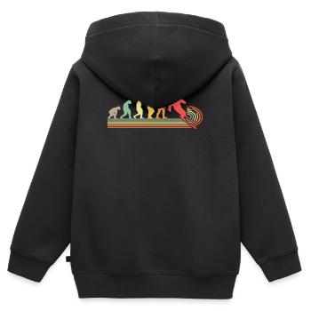 Evolution Skifahrer Super G Retro - Kinder Premium Organic Zip Hoodie - Schwarz - Hinten - AI Model Kid Male (0cm)