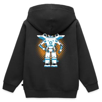 Robots et robotique - Sweat Premium à capuche zippé enfant bio - noir - Dos - AI Model Kid Male (0cm)