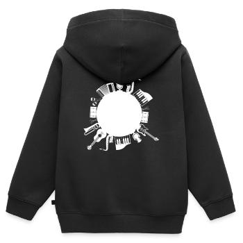 Musikinstrumente - Kinder Premium Organic Zip Hoodie - Schwarz - Hinten - AI Model Kid Male (0cm)