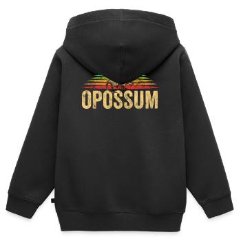 Opossum - Kinder Premium Organic Zip Hoodie - Schwarz - Hinten - AI Model Kid Male (0cm)
