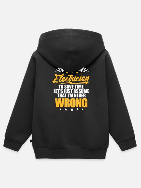 Électricien électricien électricité artisan cadeau - Premium børne zip-hættetrøje økologisk - sort