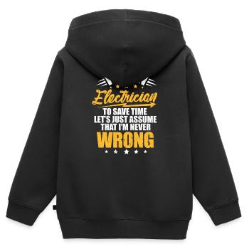 Elektriker - Kinder Premium Organic Zip Hoodie - Schwarz - Hinten - AI Model Kid Male (0cm)