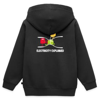 Elektriker - Kinder Premium Organic Zip Hoodie - Schwarz - Hinten - AI Model Kid Male (0cm)