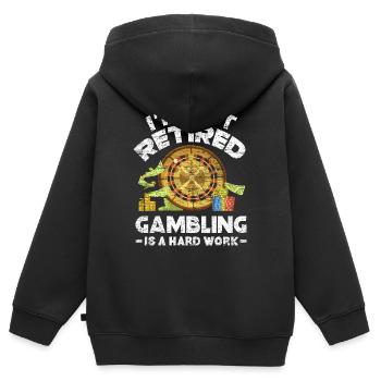 Casino - Kinder Premium Organic Zip Hoodie - Schwarz - Hinten - AI Model Kid Male (0cm)