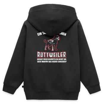 Rottweiler Tierliebe - Kinder Premium Organic Zip Hoodie - Schwarz - Hinten - AI Model Kid Male (0cm)