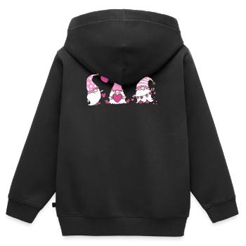 Valentine's day gnome - Kids Premium Organic Zip-up Hoodie - black - Back - AI Model Kid Male (0cm)