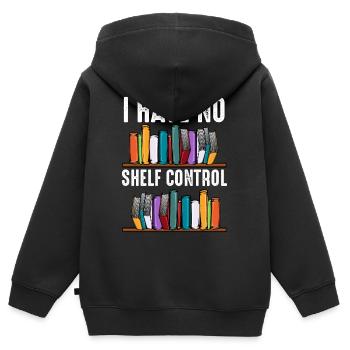 Lire des livres - Sweat Premium à capuche zippé enfant bio - noir - Dos - AI Model Kid Male (0cm)