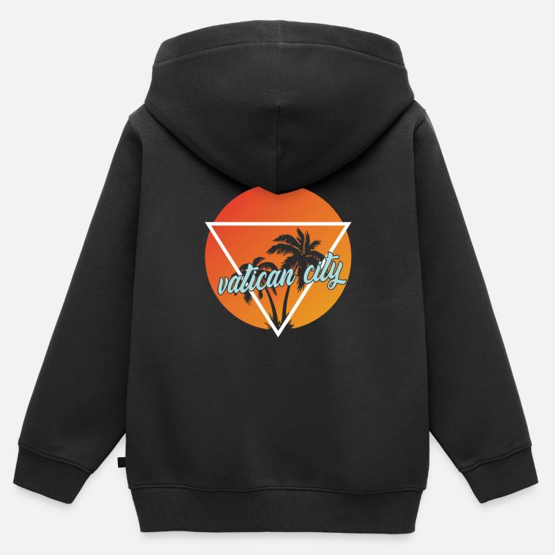 Vacances au Vatican et destination de vacances - Sweat Premium à capuche zippé enfant bio - noir