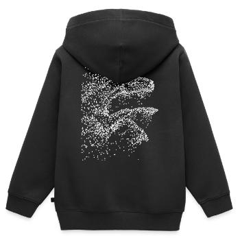 Cavalier - centre équestre - cheval - saut - Sweat Premium à capuche zippé enfant bio - noir - Dos - AI Model Kid Male (0cm)