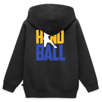 Handball - Kinder Premium Organic Zip Hoodie - Schwarz - Hinten - AI Model Kid Male (0cm)