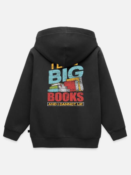Buch Bücher - Kinder Premium Organic Zip Hoodie - Schwarz