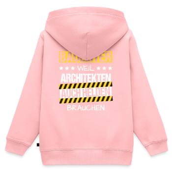 Bauleiter Held Bau Baustelle Architekt Beruf - Kinder Premium Organic Zip Hoodie - Rosa - Hinten - AI Model Kid Female (0cm)
