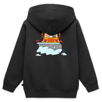 Schneepflug Räumfahrzeug - Kinder Premium Organic Zip Hoodie - Schwarz - Hinten - AI Model Kid Male (0cm)