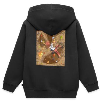 Klettern Kletterwand - Kinder Premium Organic Zip Hoodie - Schwarz - Hinten - AI Model Kid Male (0cm)