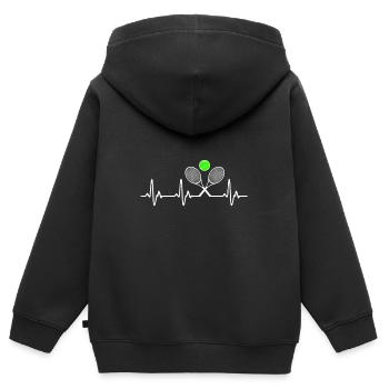 Tennis Shirt - Tennisspieler - Tennis tshirt - Kinder Premium Organic Zip Hoodie - Schwarz - Hinten - AI Model Kid Male (0cm)