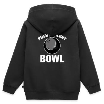 Drücken Sie eine stille Schüssel Beast Bowlers Pins Kegel - Kinder Premium Organic Zip Hoodie - Schwarz - Hinten - AI Model Kid Male (0cm)