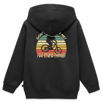Mountainbike MTB Spruch Vintage - Kinder Premium Organic Zip Hoodie - Schwarz - Hinten - AI Model Kid Male (0cm)