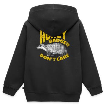 Honigdachs - Kinder Premium Organic Zip Hoodie - Schwarz - Hinten - AI Model Kid Male (0cm)