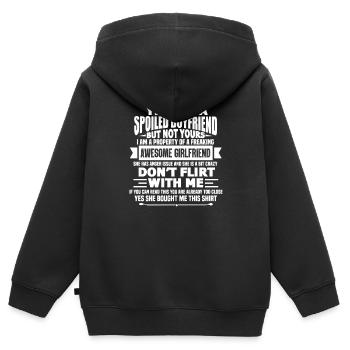 Copain copine - Sweat Premium à capuche zippé enfant bio - noir - Dos - AI Model Kid Male (0cm)