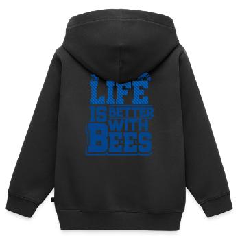 Bienen - Kinder Premium Organic Zip Hoodie - Schwarz - Hinten - AI Model Kid Male (0cm)