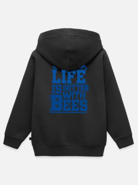 Bienen - Kinder Premium Organic Zip Hoodie - Schwarz