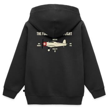 Avion - Sweat Premium à capuche zippé enfant bio - noir - Dos - AI Model Kid Male (0cm)