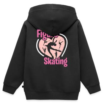 Eiskunstlaufen - Kinder Premium Organic Zip Hoodie - Schwarz - Hinten - AI Model Kid Male (0cm)