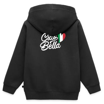 Ciao Bella - Sweat Premium à capuche zippé enfant bio - noir - Dos - AI Model Kid Male (0cm)