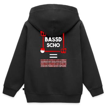 Franken Bassd Scho Erklärung - Kinder Premium Organic Zip Hoodie - Schwarz - Hinten - AI Model Kid Male (0cm)