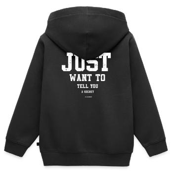 Schwanger - Kinder Premium Organic Zip Hoodie - Schwarz - Hinten - AI Model Kid Male (0cm)