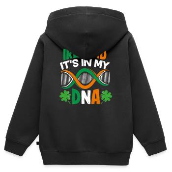 Irlande - Sweat Premium à capuche zippé enfant bio - noir - Dos - AI Model Kid Male (0cm)