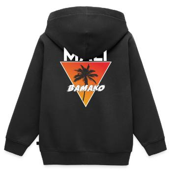 mali avec capital - Sweat Premium à capuche zippé enfant bio - noir - Dos - AI Model Kid Male (0cm)