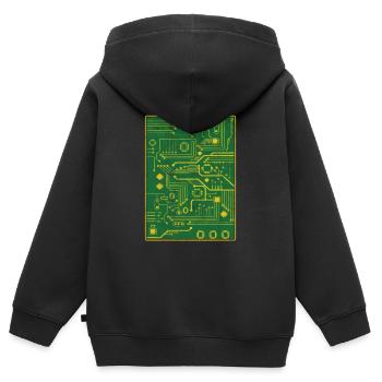 Circuit électrique électricien génial cadeau électrique - Sweat Premium à capuche zippé enfant bio - noir - Dos - AI Model Kid Male (0cm)