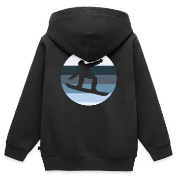 Snowboarders Snowboarders - Sweat Premium à capuche zippé enfant bio - noir - Dos - AI Model Kid Male (0cm)
