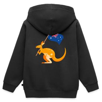 Australia day - Kids Premium Organic Zip-up Hoodie - black - Back - AI Model Kid Male (0cm)