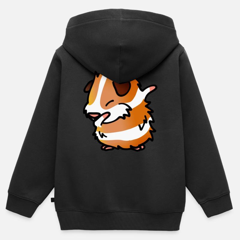 Dabbing idée cadeau cochon d'Inde - Sweat Premium à capuche zippé enfant bio - noir
