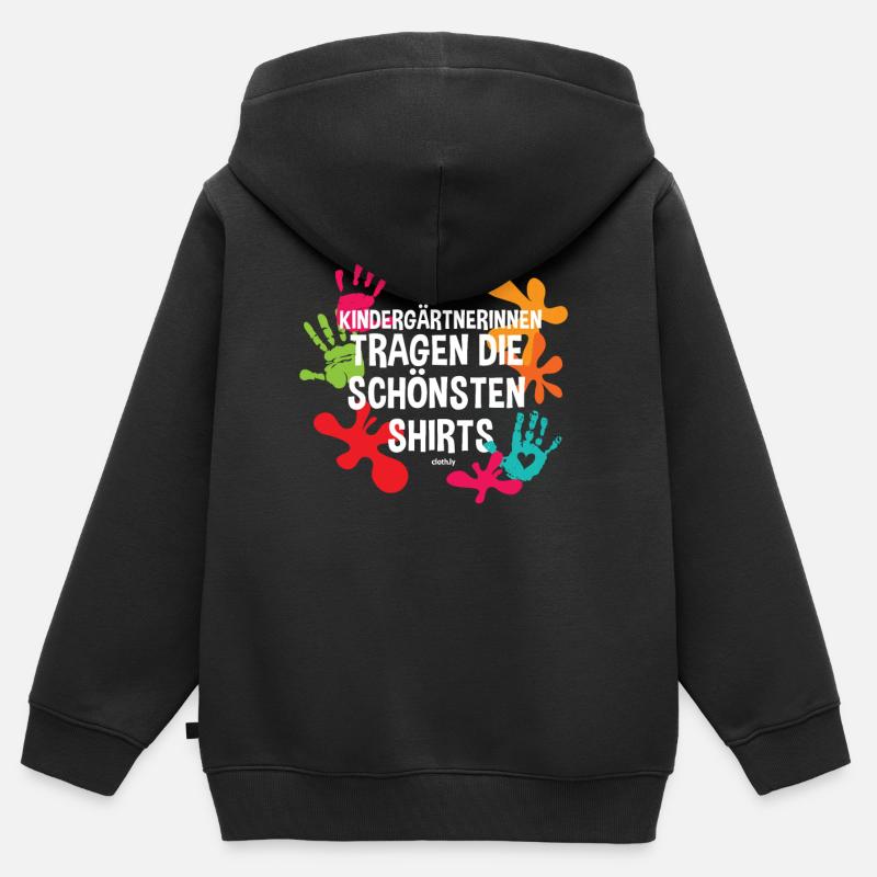 Kindergärtnerin Kindergarten Pädagogen - Kinder Premium Organic Zip Hoodie - Schwarz
