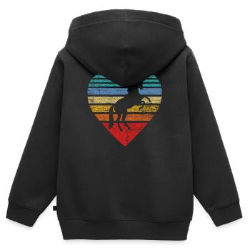 Pferde Herz - Kinder Premium Organic Zip Hoodie - Schwarz - Hinten - AI Model Kid Male (0cm)