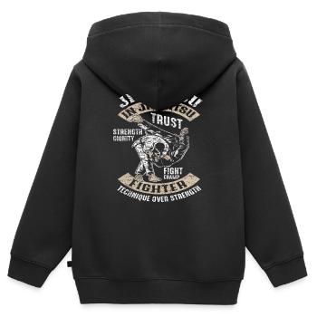 Jiu Jitsu Kampfkunst - Kinder Premium Organic Zip Hoodie - Schwarz - Hinten - AI Model Kid Male (0cm)