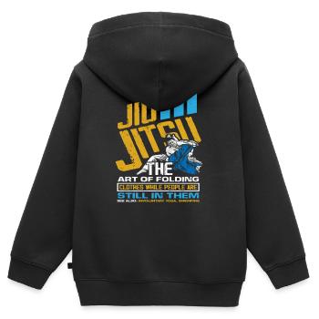 Jiu Jitsu - Sweat Premium à capuche zippé enfant bio - noir - Dos - AI Model Kid Male (0cm)