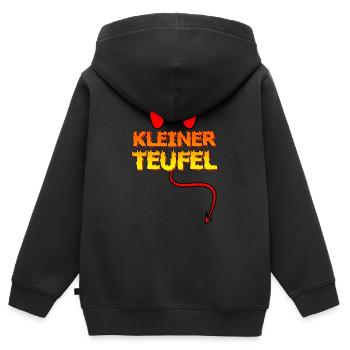 Kleiner Teufel Teufelchen Teuflisch Böse Gemein - Kinder Premium Organic Zip Hoodie - Schwarz - Hinten - AI Model Kid Male (0cm)