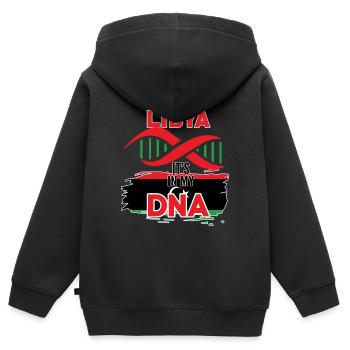 libyen ist in meiner DNA - Kinder Premium Organic Zip Hoodie - Schwarz - Hinten - AI Model Kid Male (0cm)