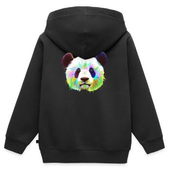 Splash Panda - Sweat Premium à capuche zippé enfant bio - noir - Dos - AI Model Kid Male (0cm)