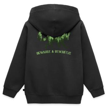 Fuchs - Bewahre & Beschütze - Kinder Premium Organic Zip Hoodie - Schwarz - Hinten - AI Model Kid Male (0cm)