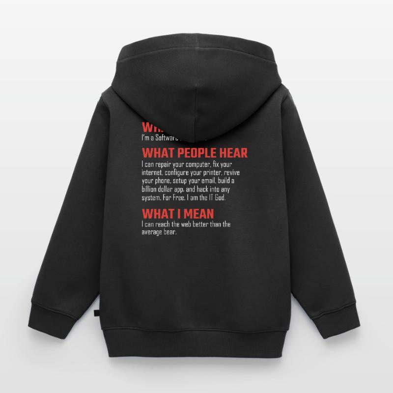Programmer nerd debugging gift Kids Premium Organic Zip-up Hoodie