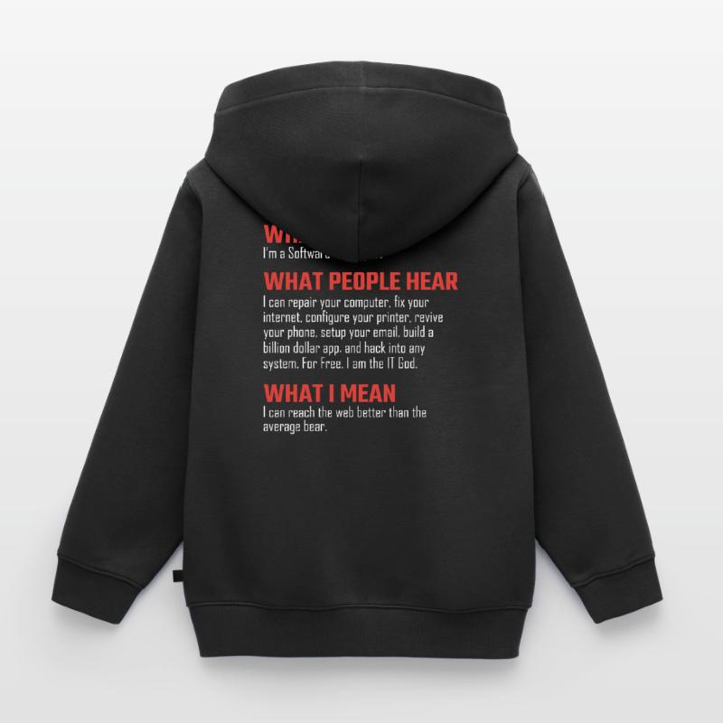 Programmer nerd debugging gift Kids Premium Organic Zip-up Hoodie