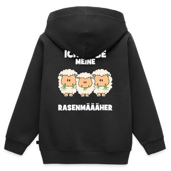 Schafe Schaf Schäfer Hirte Rasenmäher Schafherde - Kinder Premium Organic Zip Hoodie - Schwarz - Hinten - AI Model Kid Male (0cm)